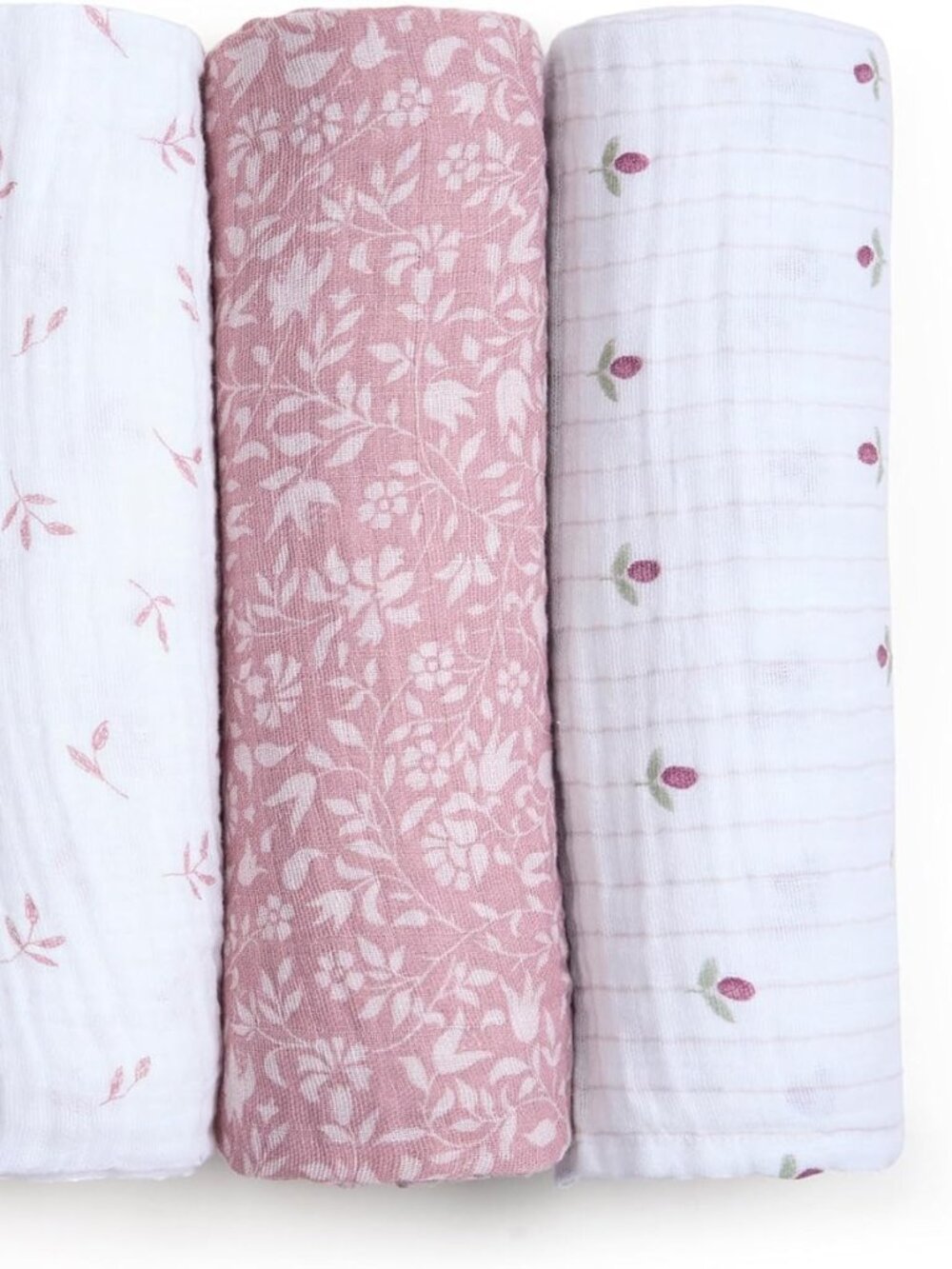 aden + anais 100% Organic Cotton Muslin Swaddle 4 Pack Heritage Floral - Picture 4 of 5